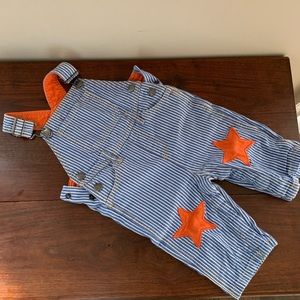 Baby Boden blue & white star overalls (dungarees).